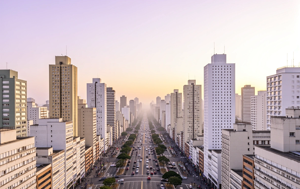 Panorama do centro financeiro de São Paulo